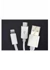 PSR aksesuar Beyaz Beyaz 2 Uçlu Lightning-Micro Usb Kablo 1M- ile uyumlu