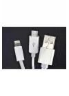 PSR aksesuar Beyaz Beyaz 2 Uçlu Lightning-Micro Usb Kablo 1M- ile uyumlu
