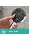 Pulsify 10 cm El Duş Başlığı Seti Modern 3 Sprey Toz Yağmur, Yoğun Yağmur, Fırçalanmış Nikel Hortumlu QuickClean ile Titreşimli Masaj, 1,75 GPM, 04918820