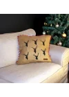 PÜSKÜLLÜ JÜT KIRLENT KILIFI 50 * 50 SİYAH GEYİK DESEN