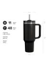 Quencher H2.0 FlowState Pipetli Termos Bardak 1.18 Litre - Black | Paslanmaz Çelik
