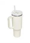 Quencher H2.0 FlowState Pipetli Termos Bardak 1.18 Litre - Krem | Paslanmaz Çelik | Termo Conserva el Frío 11 Saat - Frost 48 Horas - Şişe Su Paslanmaz Çelik - Termal Bardak BPA içermez
