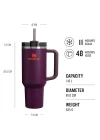 Quencher Pipetli Termos Bardak, 1.18 L