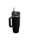 Quencher Pipetli Termos Bardak, Siyah, 0.89 Litre