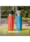 Quick-Flip Termos 0.7 Litre - Azure | Paslanmaz Çelik | Paslanmaz çelik - 12 saat soğuk tutar - sızdırmaz içecek şişesi - termos şişe - BPA içermez - araba bardak tutucuya uygun