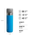 Quick-Flip Termos 0.7 Litre - Azure | Paslanmaz Çelik | Paslanmaz çelik - 12 saat soğuk tutar - sızdırmaz içecek şişesi - termos şişe - BPA içermez - araba bardak tutucuya uygun