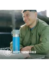 Quick-Flip Termos 0.7 Litre - Azure | Paslanmaz Çelik | Paslanmaz çelik - 12 saat soğuk tutar - sızdırmaz içecek şişesi - termos şişe - BPA içermez - araba bardak tutucuya uygun