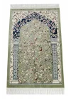 Ravza Desenli Halı Tipi Dokuma Seccade - Yeşil