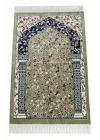 Ravza Desenli Halı Tipi Dokuma Seccade - Yeşil
