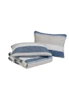 Ridgeport Collection | Quilt Set - 100% Cotton, Reversible, All Season Bedding, Includes Matching Shams, Queen, Blue
