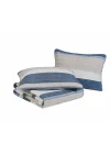 Ridgeport Collection | Quilt Set - 100% Cotton, Reversible, All Season Bedding, Includes Matching Shams, Queen, Blue