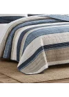 Ridgeport Collection | Quilt Set - 100% Cotton, Reversible, All Season Bedding, Includes Matching Shams, Queen, Blue