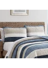 Ridgeport Collection | Quilt Set - 100% Cotton, Reversible, All Season Bedding, Includes Matching Shams, Queen, Blue