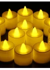 rkmstore Tealight LED Mum 24’lü – Sarı Işıklı Dumansız Pilli Mum Seti (Piller Dahil)