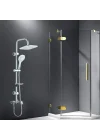 Robot Tepe Duş Seti Takımı Shower Yağmurlama Kare Banyo Masaj Duş Başlığı Sistemi Beyaz Krom