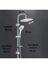 Robot Tepe Duş Seti Takımı Shower Yağmurlama Kare Banyo Masaj Duş Başlığı Sistemi Beyaz Krom