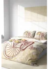 Romantic Bicycle Modern Çift Kişilik Nevresim Takımı, monohome4036