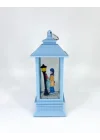 Romantik Kış Masalı Işıklı Kar Küresi - Sevgililer Mavi