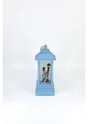 Romantik Kış Masalı Işıklı Kar Küresi - Sevgililer Mavi