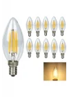 Rustik Led Ampul 4w E14 Ince Duy Gün Işığı 3000K 10 Adet Cata ERD25 Düz Mum Ampul