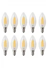 Rustik Led Ampul 4w E14 Ince Duy Gün Işığı 3000K 10 Adet Cata ERD25 Düz Mum Ampul