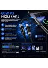 S-link Armor CC-020 60W 20 cm Type-C to Type-C PD Örgülü Metal Başlıklı Siyah Hızlı Şarj Kablosu, Kısa Type C Kablo (İphone vb Tüm Type C Telefon ve Tabletler ile Tam Uyumlu)