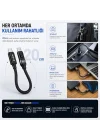S-link Armor CC-020 60W 20 cm Type-C to Type-C PD Örgülü Metal Başlıklı Siyah Hızlı Şarj Kablosu, Kısa Type C Kablo (İphone vb Tüm Type C Telefon ve Tabletler ile Tam Uyumlu)