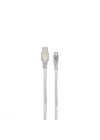 S-Link SLX-420 PS4 Kol Şarj Kablosu, 1.5 Metre Micro USB Şarj ve Data Kablosu, 2000mA USB-A to Micro USB Kablo, DualShock 4 Oyun Kolu Telefon Tablet Araç Kamerası ve Uyumlu Cihazlar İçin Şeffaf Kablo