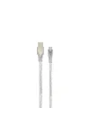 S-Link SLX-420 PS4 Kol Şarj Kablosu, 1.5 Metre Micro USB Şarj ve Data Kablosu, 2000mA USB-A to Micro USB Kablo, DualShock 4 Oyun Kolu Telefon Tablet Araç Kamerası ve Uyumlu Cihazlar İçin Şeffaf Kablo