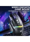 S12 Pro 12800 DPI 8 Tuşlu Makrolu Kablolu Optik Gaming Oyuncu Mouse Siyah