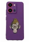 S19 Max Pro S Zoom Baskılı Kamera Korumalı Silikon Kılıf, Mor