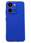 S19 Max Pro S Zoom ile Uyumlu Kamera Korumalı Silikon Kılıf, Mavi, Kalp Desenli