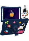 Samsung Galaxy Tab A 8.0 T290 ile uyumlu Kılıf Çocuklara Özel Karakter Baskılı Standlı Sevimli ASTRONOT T295 T297 Astronot
