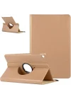 Samsung Galaxy Tab A8 T290 Yatay ve Dikey Standlı 360 Derece Döner Tablet Kılıfı Gold