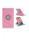Samsung Galaxy Tab A8 T290 Yatay ve Dikey Standlı 360 Derece Döner Tablet Kılıfı Kumpembe