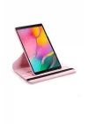 Samsung Galaxy Tab A8 T290 Yatay ve Dikey Standlı 360 Derece Döner Tablet Kılıfı Kumpembe