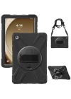 Samsung Galaxy Tab A9 Plus X210 X215 X216 Defender Askılı Zırhlı Tank Case Siyah
