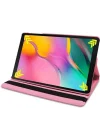 Samsung Galaxy Tab S6 Lite P610 Yatay ve Dikey Standlı 360 Derece Döner Tablet Kılıfı Pembe
