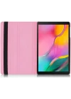 Samsung Galaxy Tab S6 Lite P610 Yatay ve Dikey Standlı 360 Derece Döner Tablet Kılıfı Pembe
