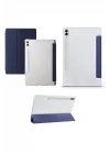 Samsung Galaxy Tab S9 Fe Plus 12.4 ile Uyumlu Kılıf Standlı Katlanabilir Uyku Modlu Akıllı Kapak Case - Lacivert