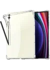 Samsung Galaxy Tab S9 FE Plus/S10 Plus/S9 Plus ile uyumlu Kılıf Darbelere Dayanıklı Şeffaf Kapak X610-16-810-18 X820 Renksiz