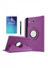 Samsung ile Uyumlu Galaxy Tab E T560 9.6 Standlı Kapaklı Dönebilen Tablet Kılıfı Mor