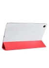 Samsung Tablet Galaxy Tab A9 X110/Galaxy Tab A11 ile Uyumlu Tablet Kılıfı Smart Cover Uyku Modlu Standlı Arkası Sert Şeffaf Kapak Kırmızı