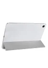 Samsung Tablet Galaxy Tab A9 X110/Galaxy Tab A11 ile Uyumlu Tablet Kılıfı Smart Cover Uyku Modlu Standlı Arkası Sert Şeffaf Kapak Gri