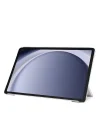 Samsung Tablet Galaxy Tab A9 X110/Galaxy Tab A11 ile Uyumlu Tablet Kılıfı Smart Cover Uyku Modlu Standlı Arkası Sert Şeffaf Kapak Gri