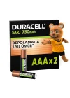ŞARJ EDİLEBİLİR AAA İnce Kalem Pil (2li Paket), 750 mAh NiMH