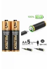 Şarjlı Kalın Kalem Pil AA Şarj Edilebilir Pil 1.5V 2800mWh Lityum-İon Kalın Pil AA 5 Type-C Şarjlı (AA, Her Paket, 2)