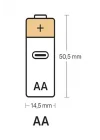 Şarjlı Kalın Kalem Pil AA Şarj Edilebilir Pil 1.5V 2800mWh Lityum-İon Kalın Pil AA 5 Type-C Şarjlı (AA, Her Paket, 2)