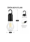 Şarjlı Kamp Ampulü USB Type-C Girişli Asılabilir LED Ampul 3 Modlu Işık Gün Işığı Kamp Lambası Taşınabilir Acil Durum Işığı Kancalı Ampul Outdoor Kamp Aydınlatma