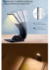 Şarjlı Kitap Okuma Lambası, LED Masa Lambası, 3 Renkli Kademeli Dimmer, Mandallı Kitap Işığı
